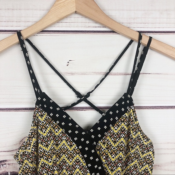 Target Yellow Floral Pattern Cross Over Romper S - Picture 6 of 8